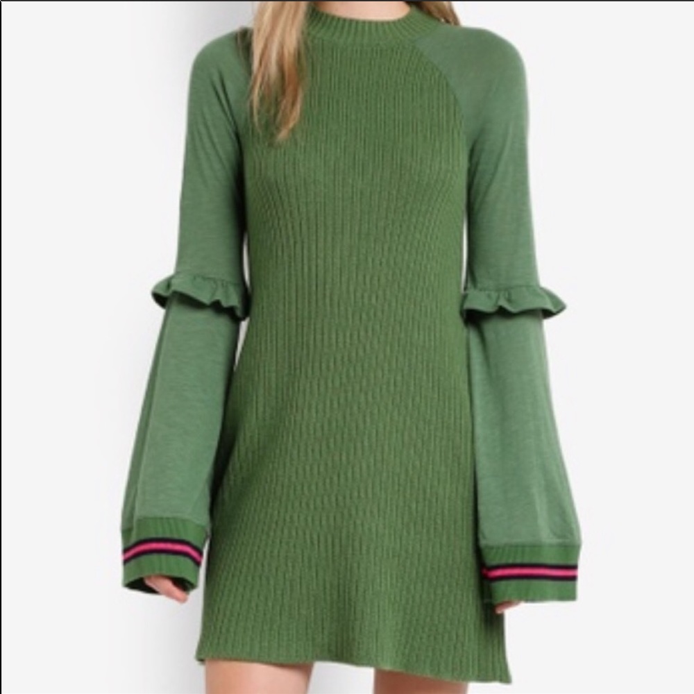 Free People Green Knit Dress S